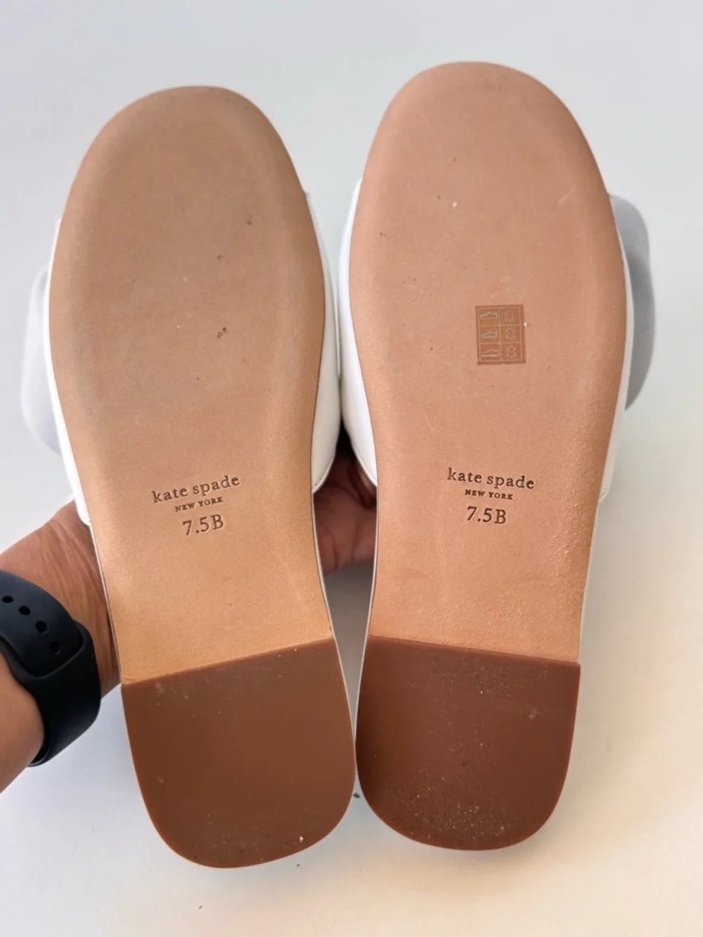 Kate Spade White Floral Flourish Suede Slide Slip On Sandals Shoes Size 7.5